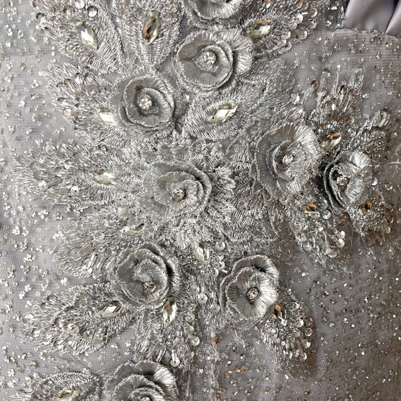 Vintage silver sparkle cocktail dress - Picture 5 of 12